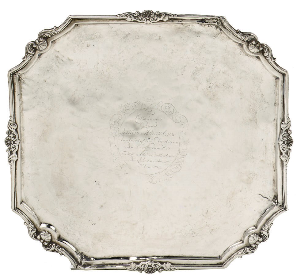 A Dutch colonial silver tray, schenkpiering
