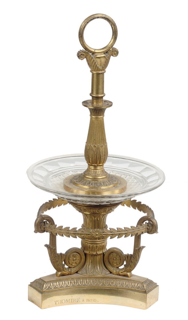 AN EMPIRE ORMOLU AND CUT-GLASS CENTRE PIECE