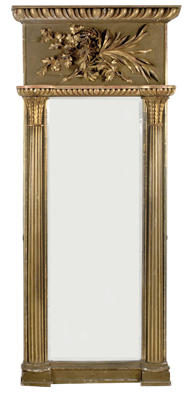 A SWEDISH TWO-TONE GILTWOOD MIRROR