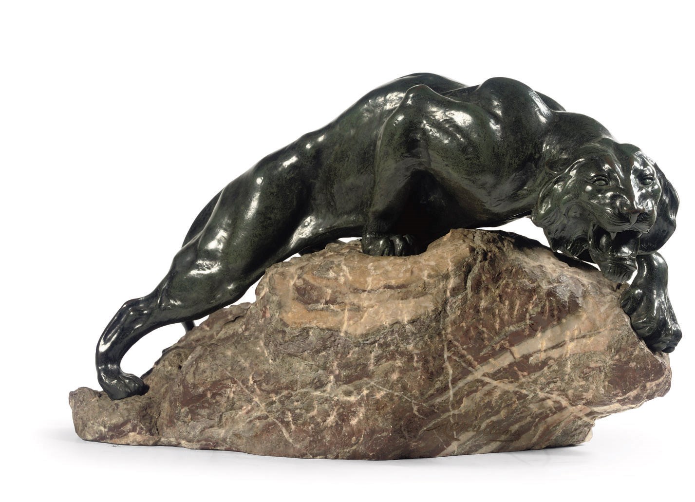 A BRONZE FIGURE OF A LIONESS 'LIONNE PRÊTE À BONDIR'