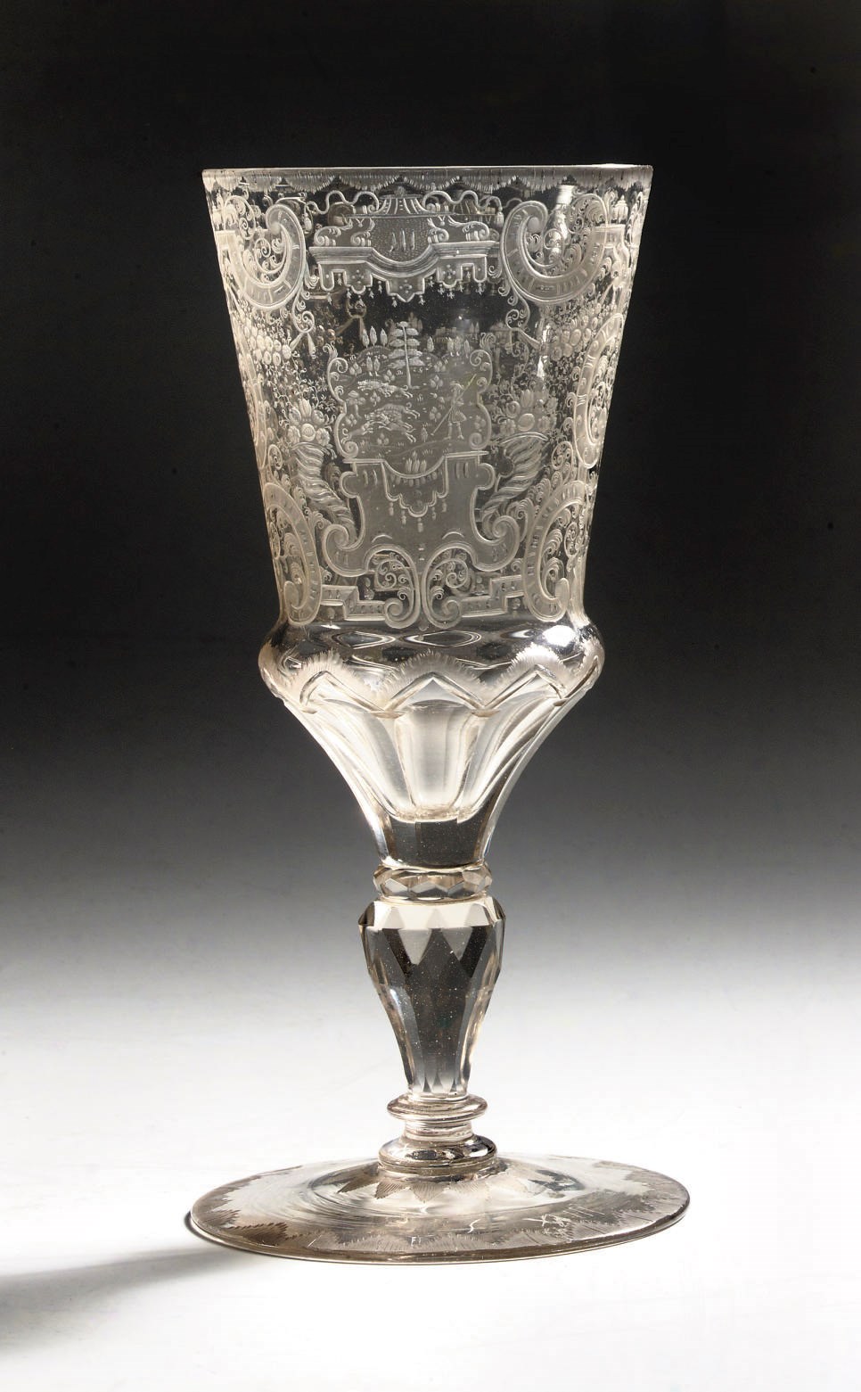 An engraved Silesian goblet