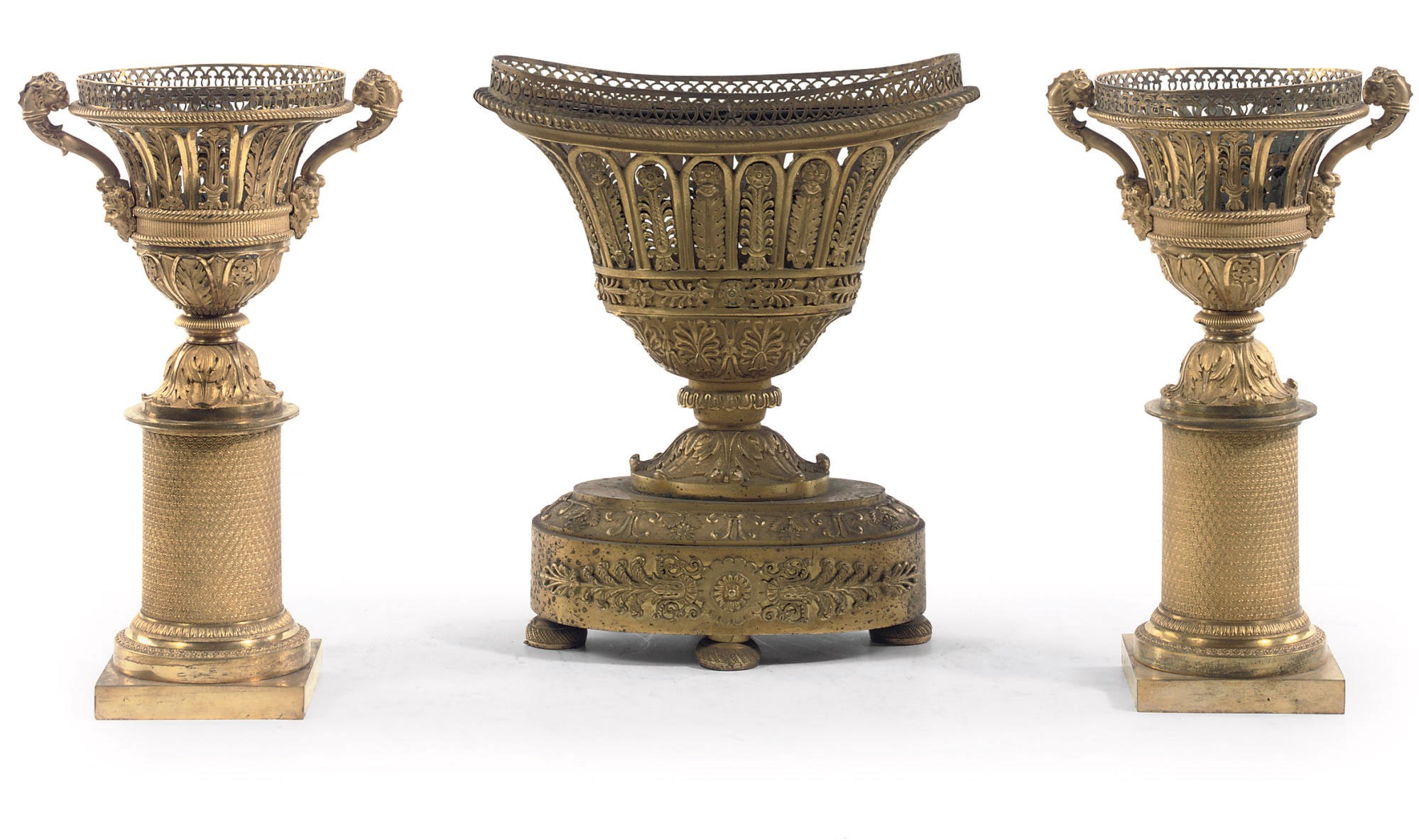 AN AUSTRIAN ORMOLU TABLE GARNITURE