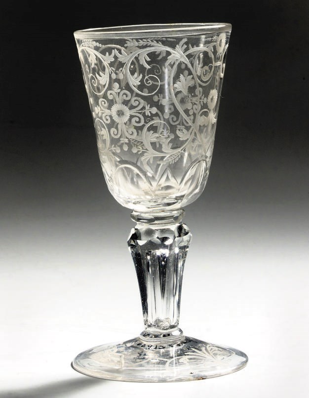 A GERMAN ENGRAVED GOBLET