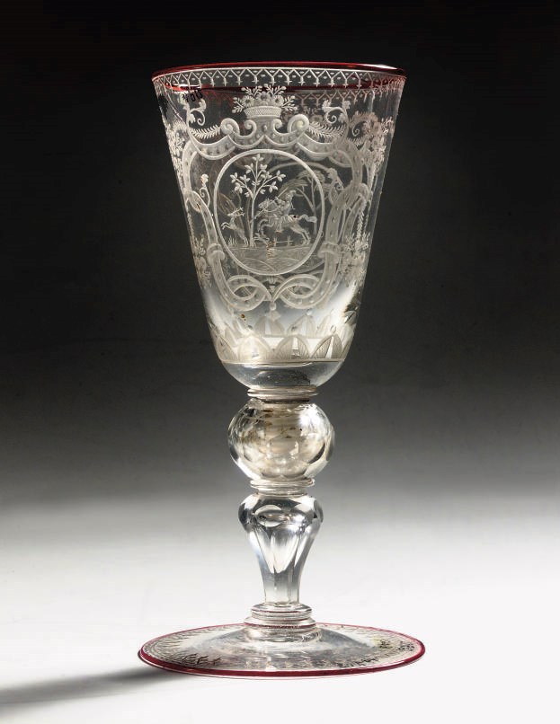 A GERMAN ENGRAVED GOBLET