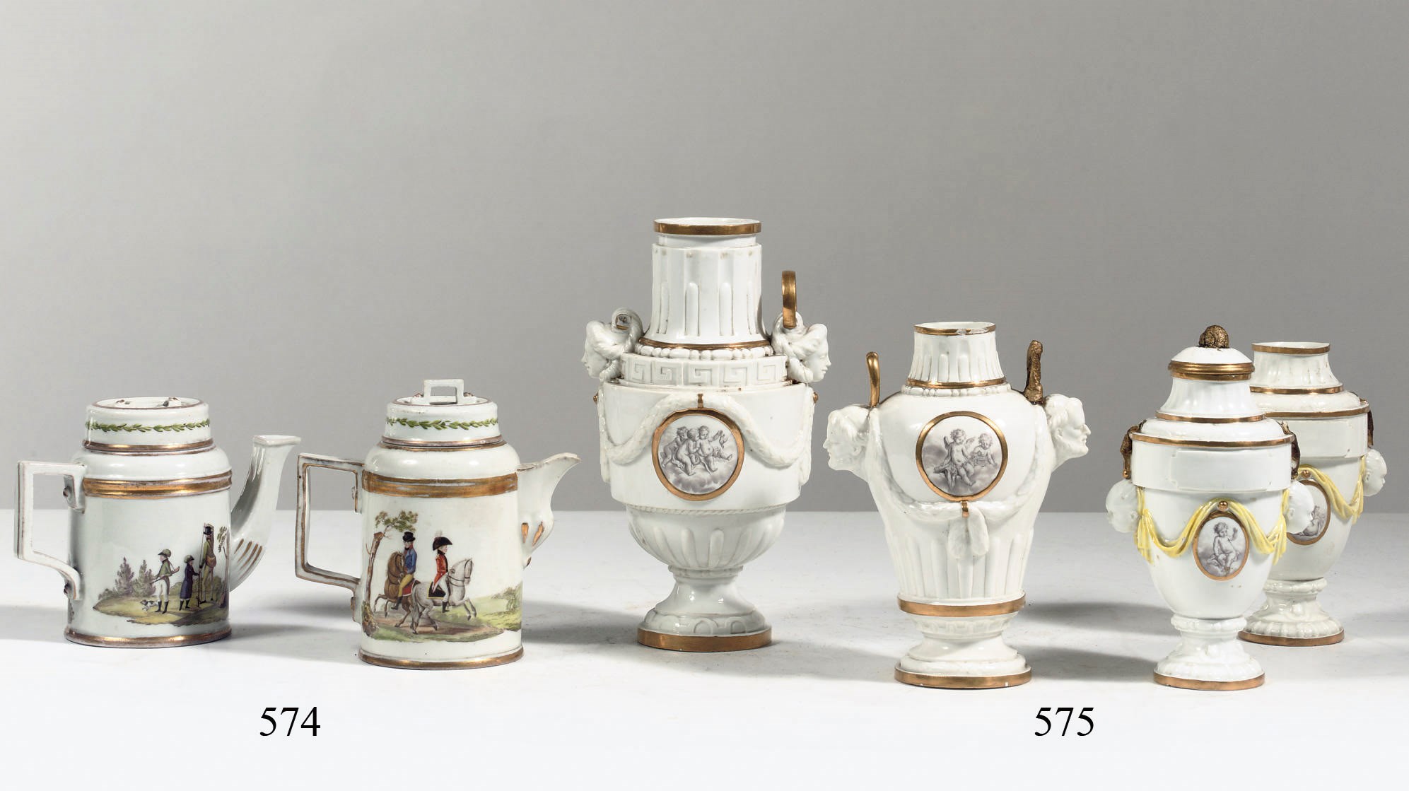 Two Thüringen coffee-pots and covers