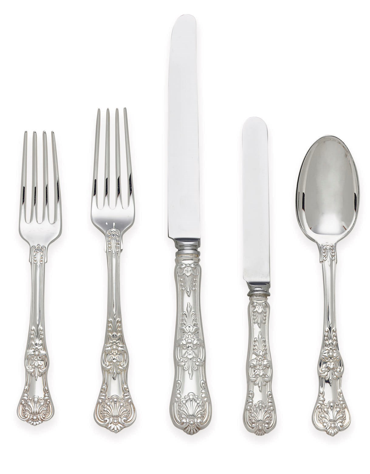 A SILVER FLATWARE SERVICE
