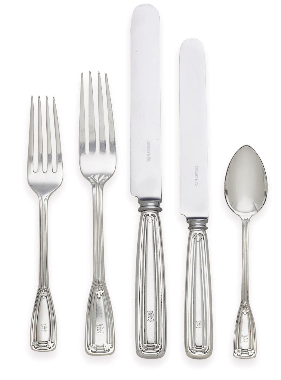 A SILVER FLATWARE SERVICE