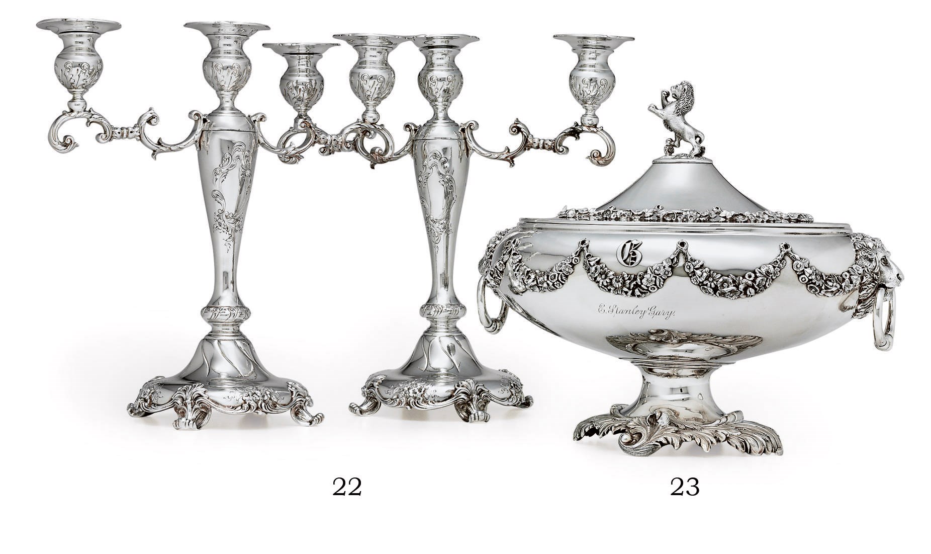 A SILVER SOUP TUREEN