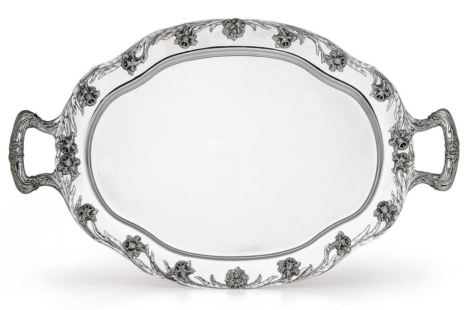A SILVER TEA TRAY