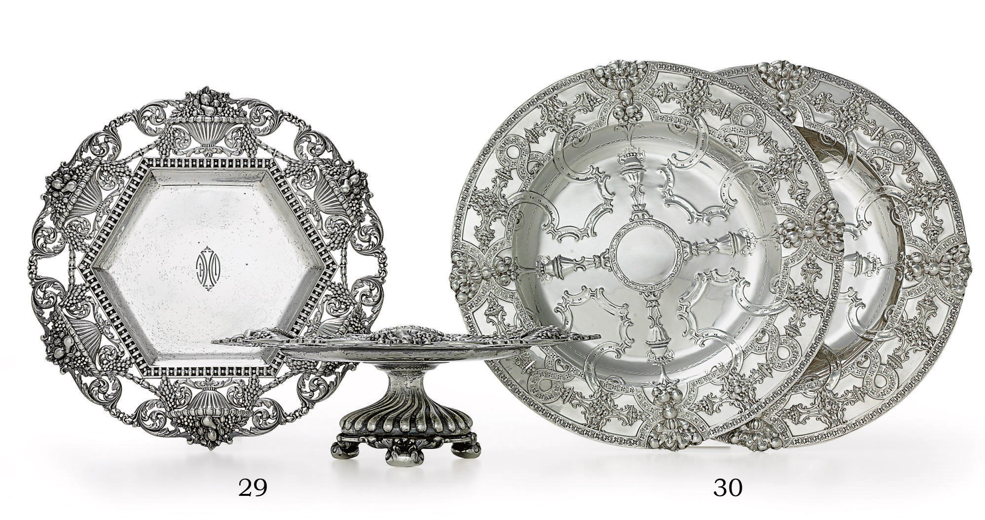A PAIR OF SILVER TAZZAS