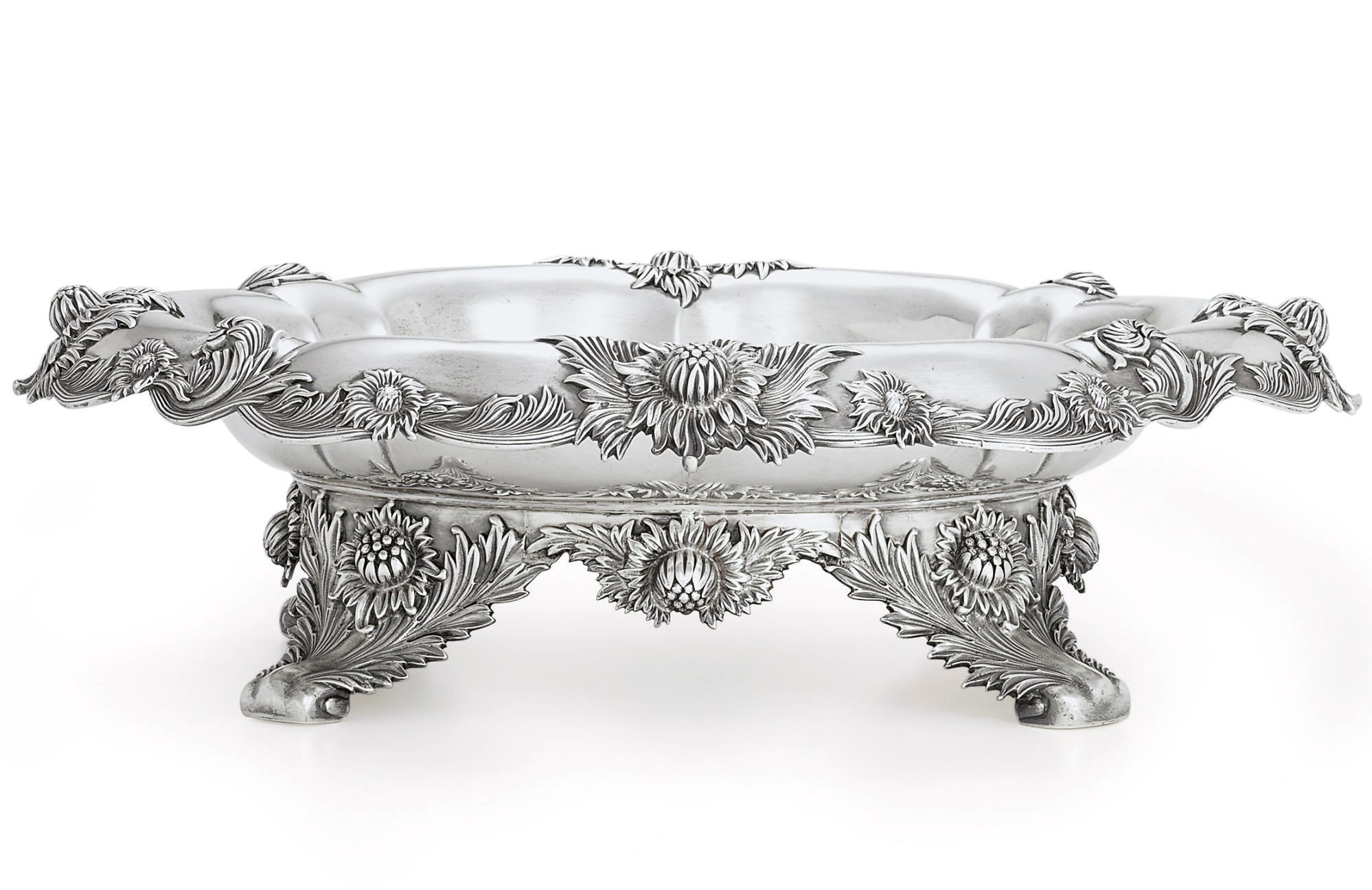 A SILVER CENTERPIECE BOWL