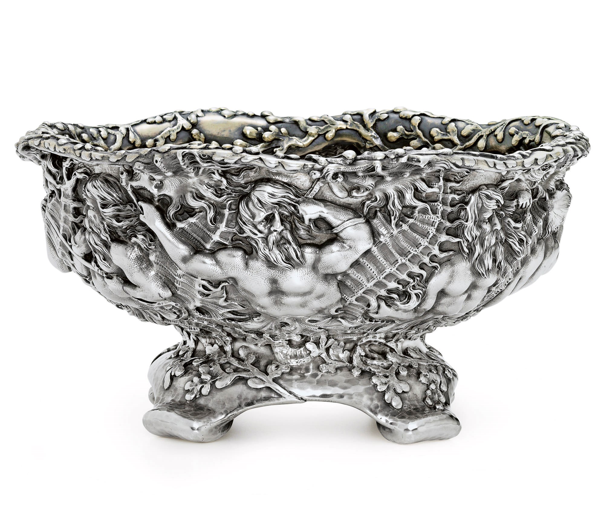 A SILVER CENTERPIECE BOWL
