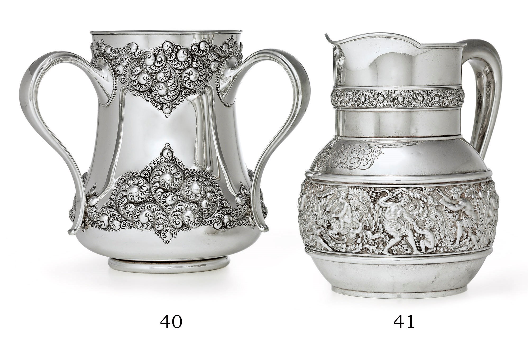 A SILVER WATER PITCHER