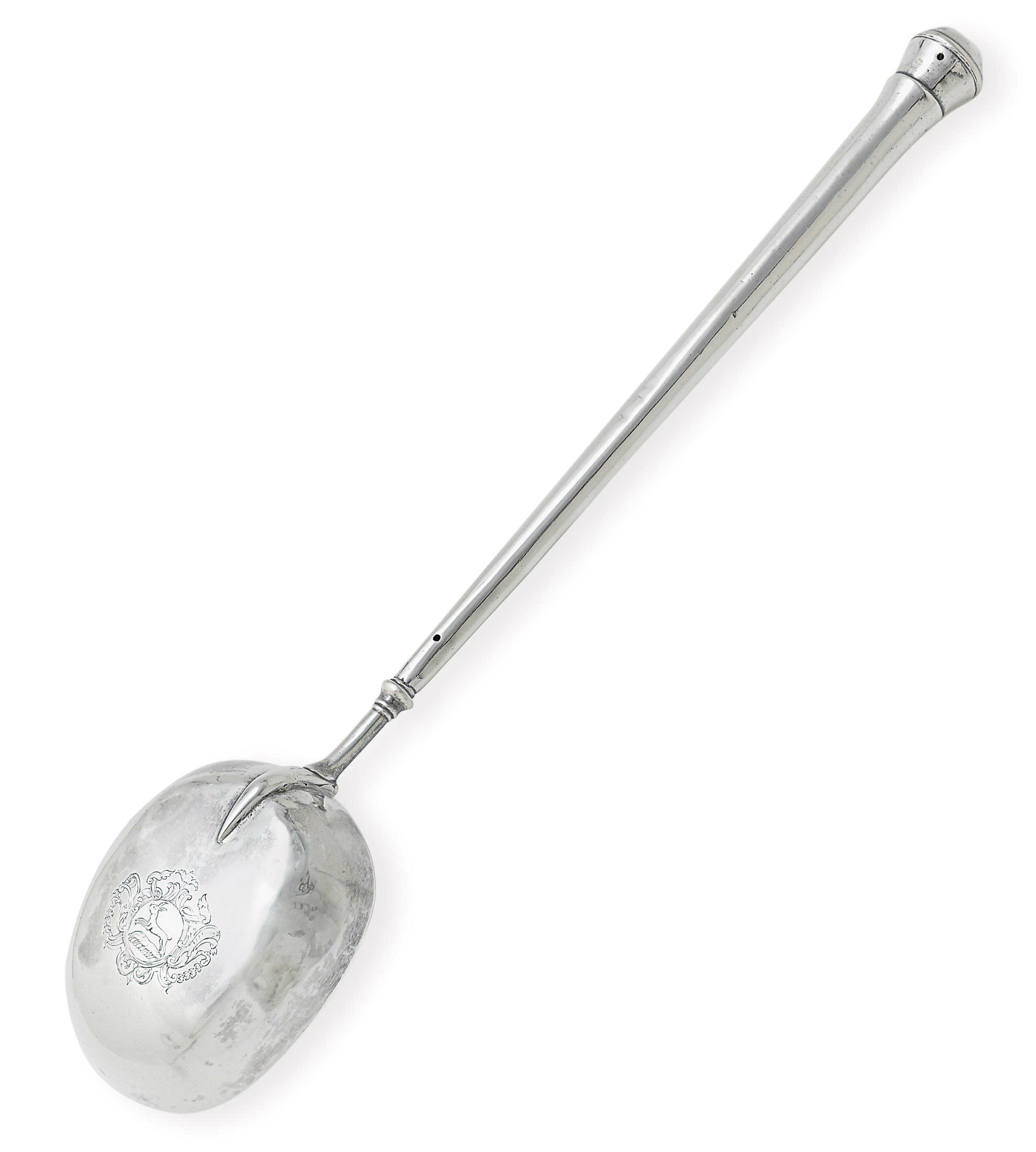 A FINE SILVER BASTING SPOON