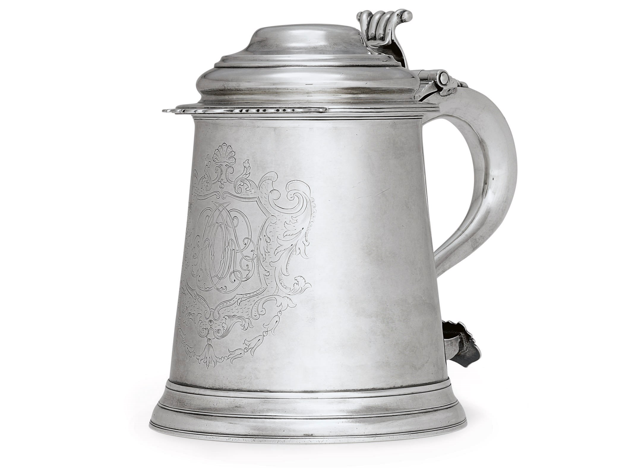 A RARE AND IMPORTANT SILVER TANKARD