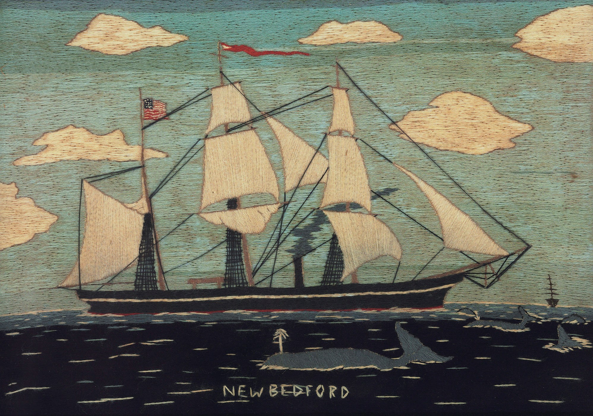 A SAILOR-MADE WOOLWORK PICTURE