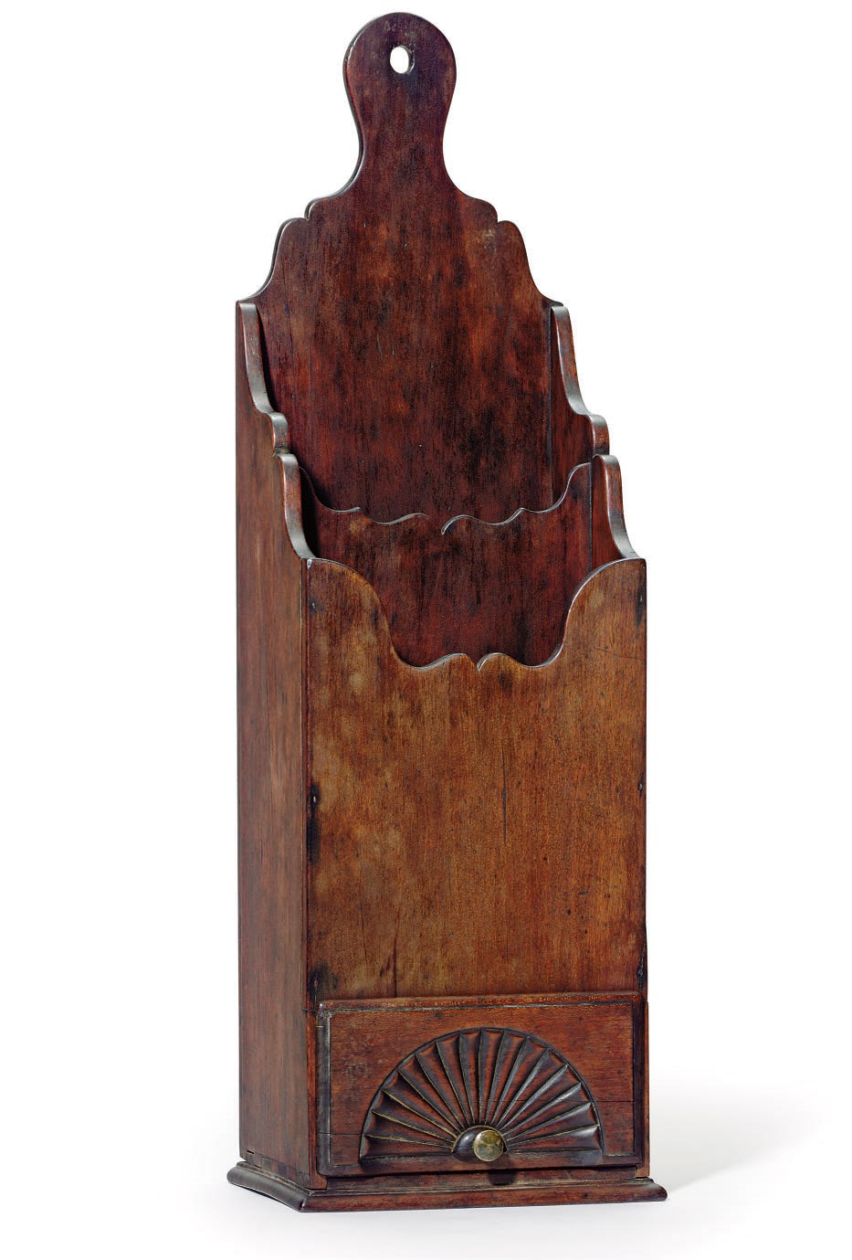 A CHIPPENDALE CARVED CHERRYWOOD PIPE BOX