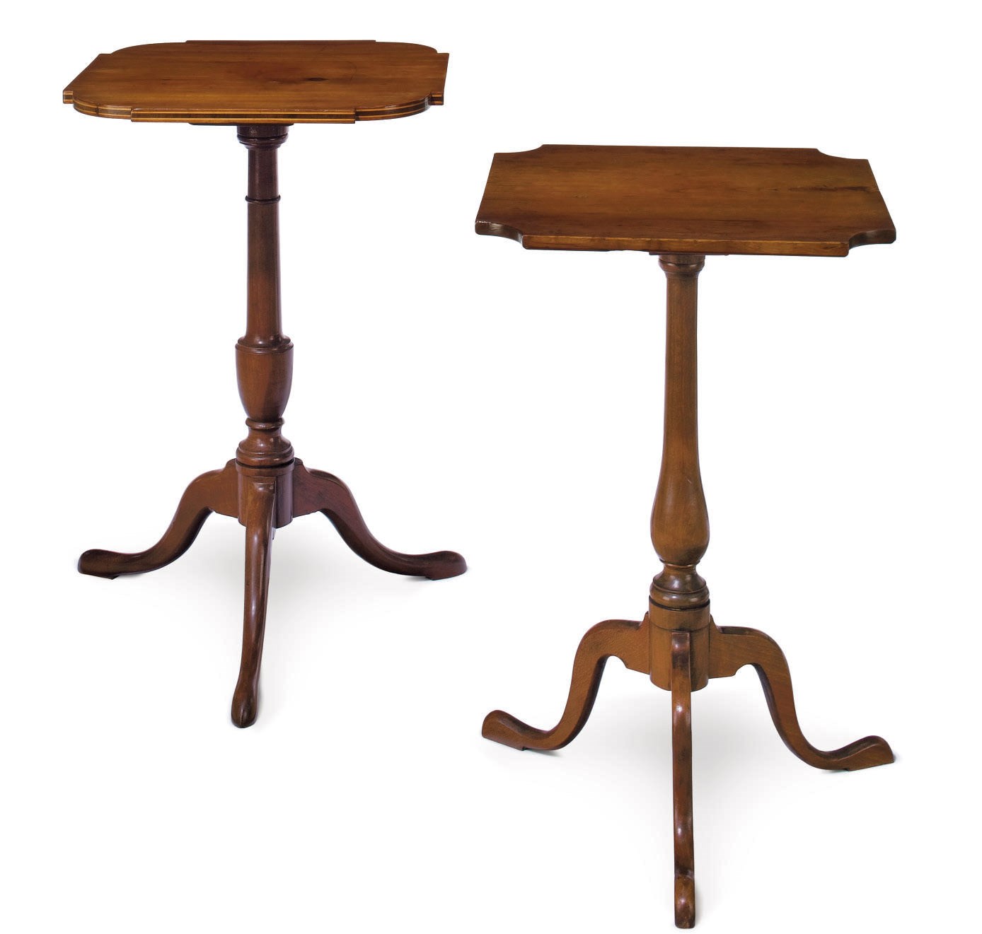 TWO FEDERAL MAHOGANY CANDLESTANDS