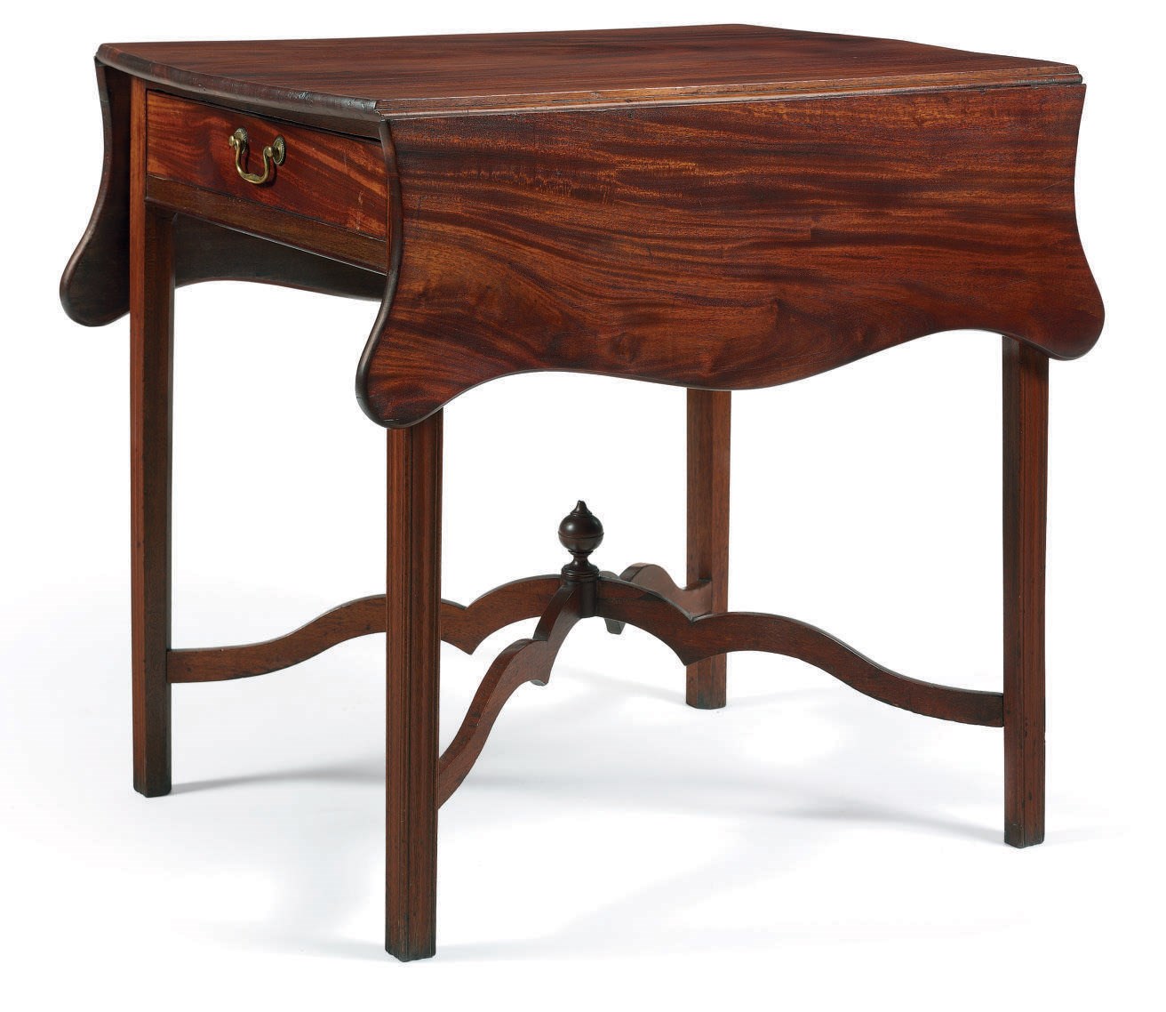 A CHIPPENDALE FIGURED MAHOGANY ONE-DRAWER PEMBROKE TABLE