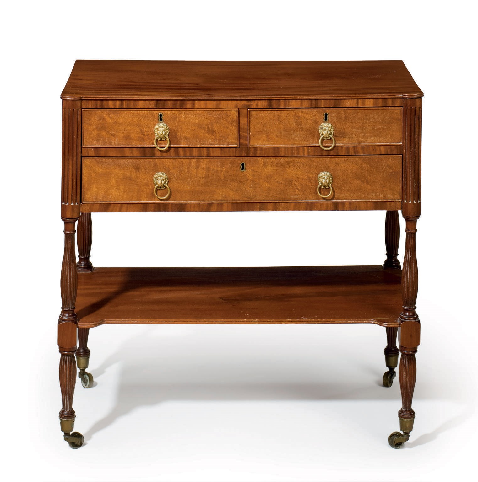 A FEDERAL FIGURED MAHOGANY GENTLEMAN'S DRESSING TABLE