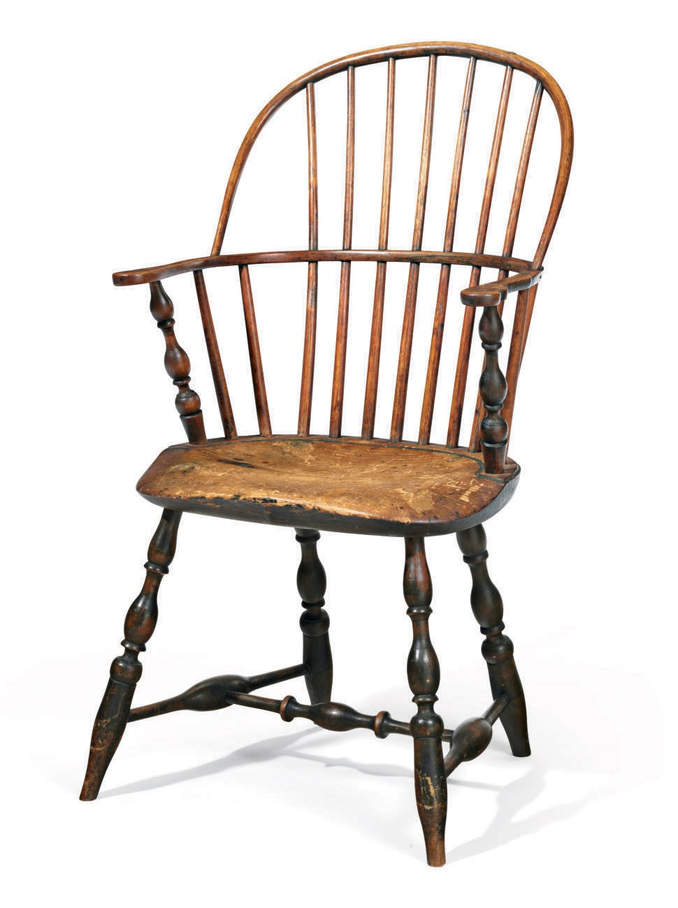 A SACK-BACK WINDSOR ARMCHAIR