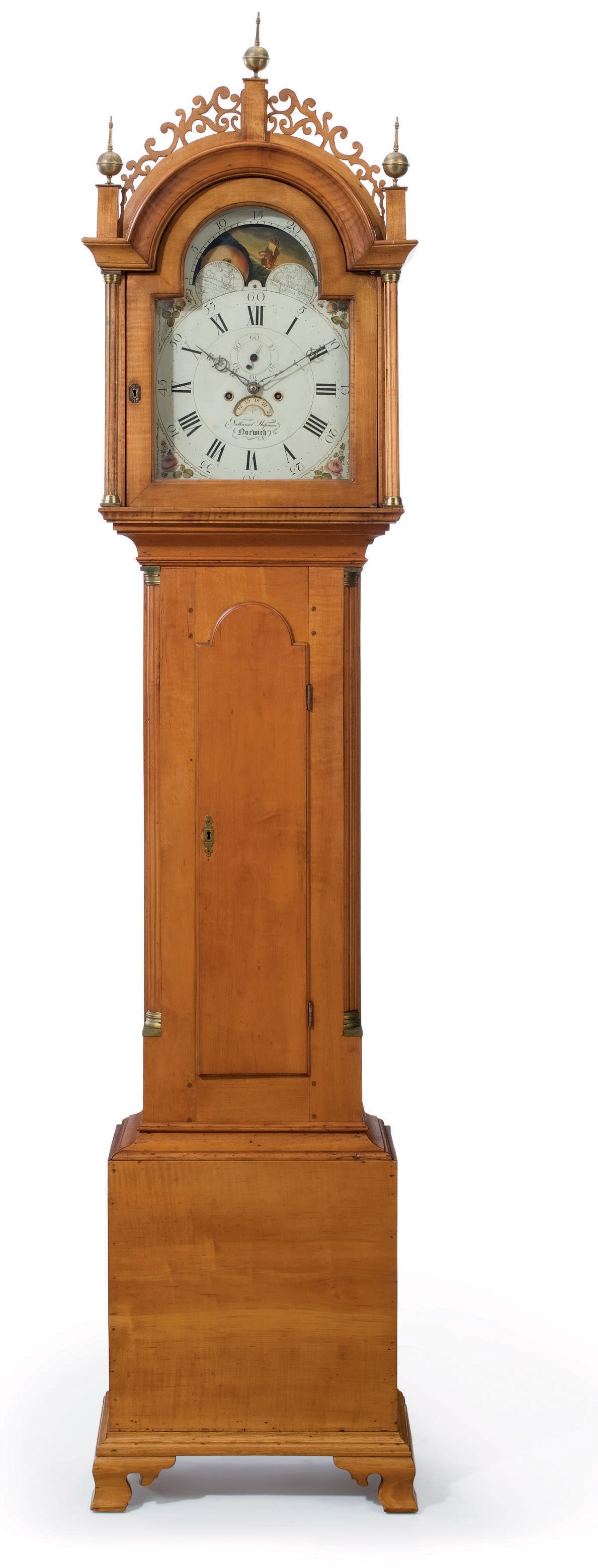 A FEDERAL MAPLE TALL-CASE CLOCK
