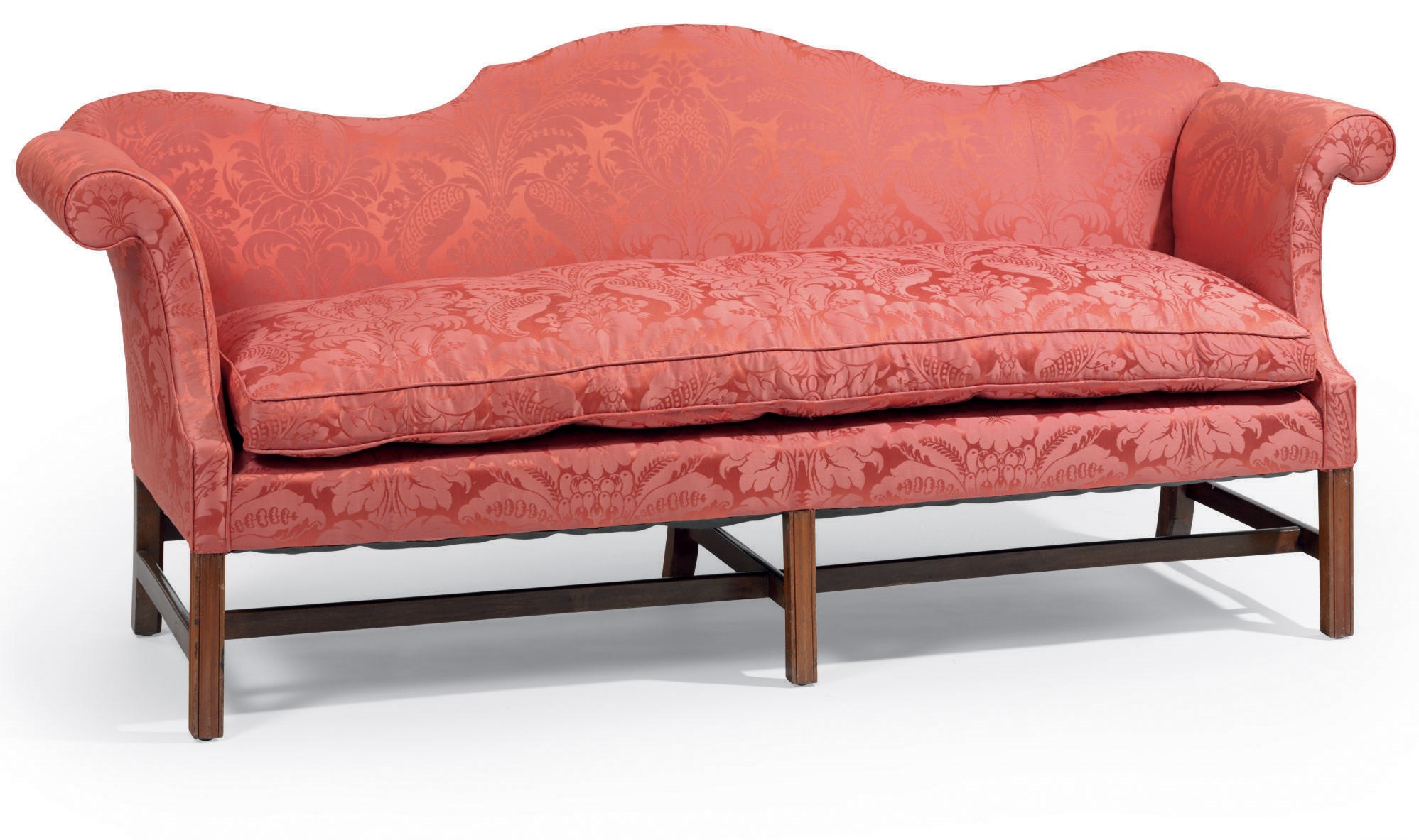 A CHIPPENDALE UPHOLSTERED SOFA