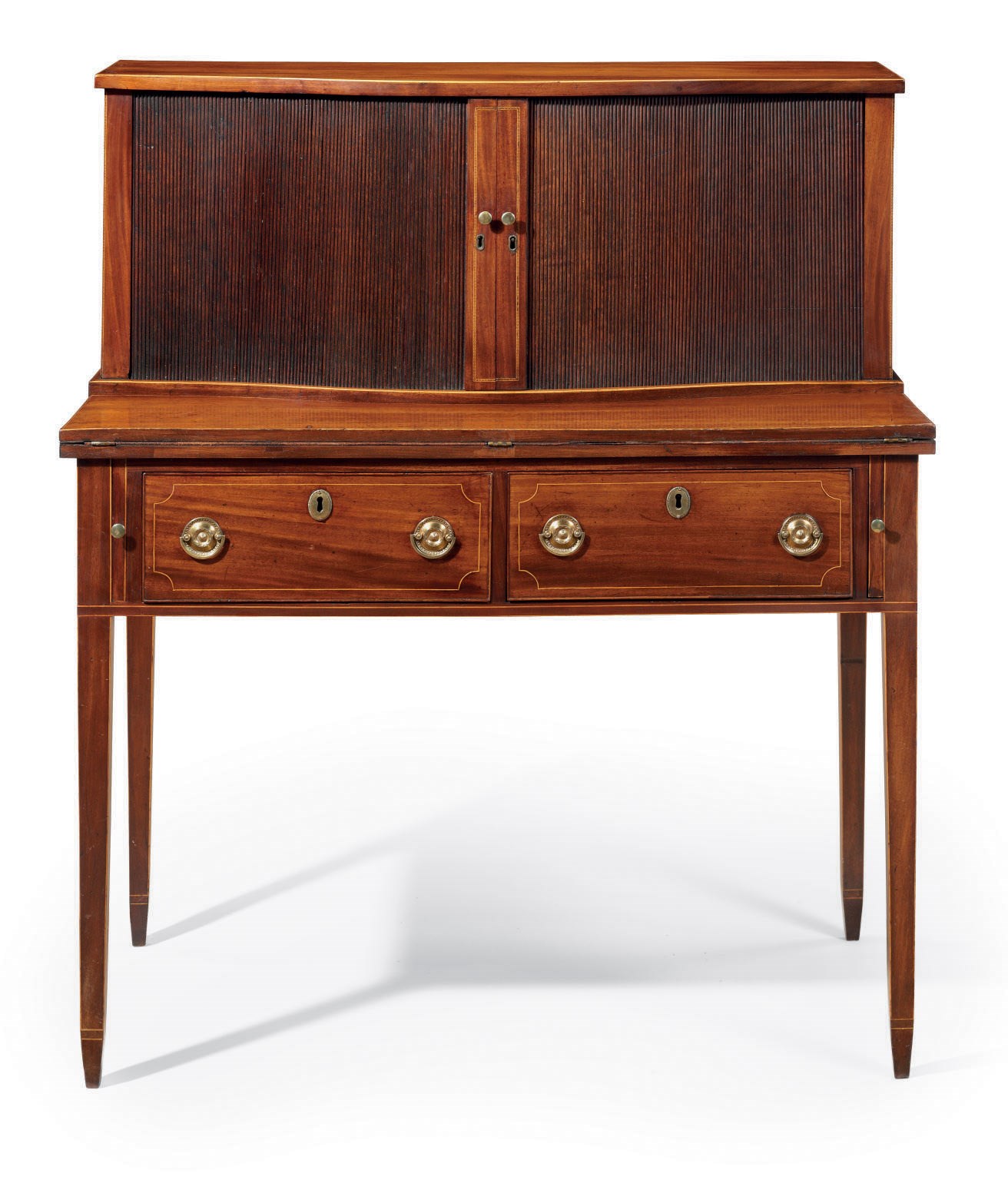 A FEDERAL INLAID MAHOGANY AND TAMBOUR LADY'S WRITING DESK