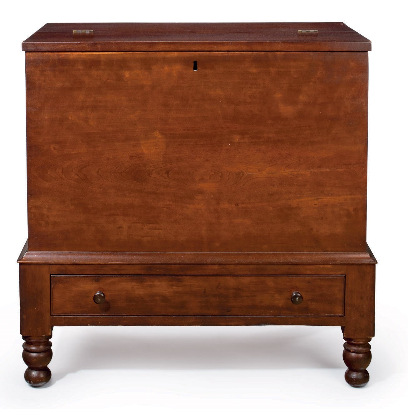 A LATE FEDERAL CHERRYWOOD SUGAR CHEST