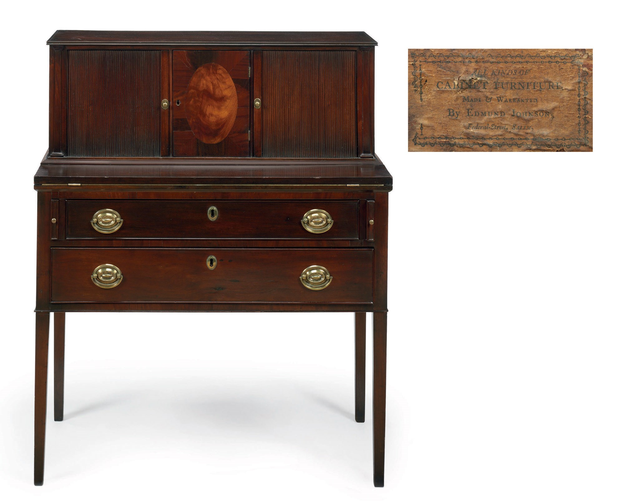 A FEDERAL INLAID MAHOGANY LADY'S WRITING DESK