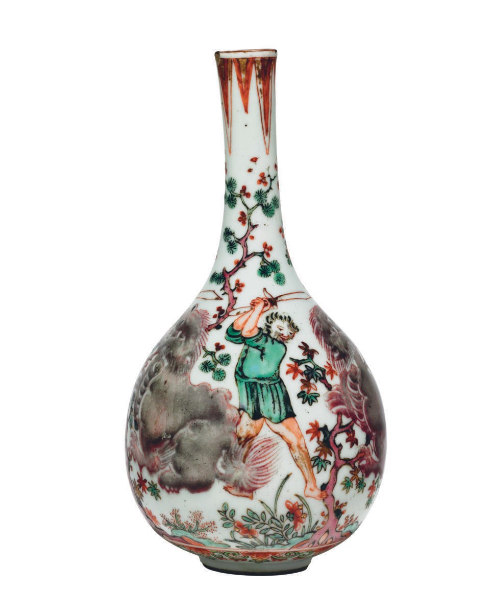 A CLOBBERED COPPER-RED VASE