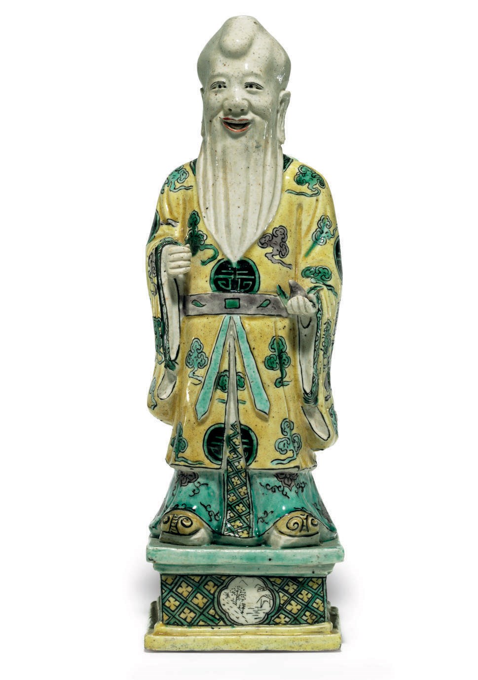 A BISCUIT-GLAZED FAMILLE VERTE SHOULAO