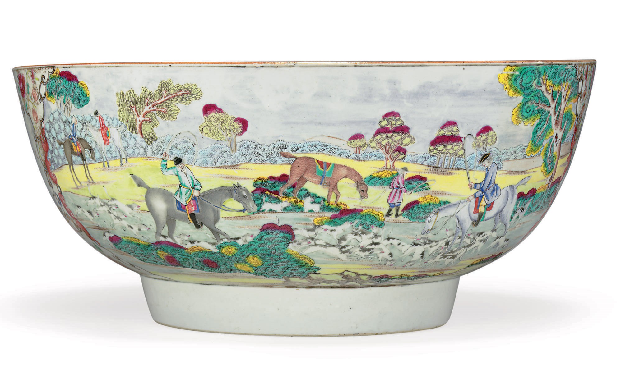A LARGE FOXHUNTING BOWL