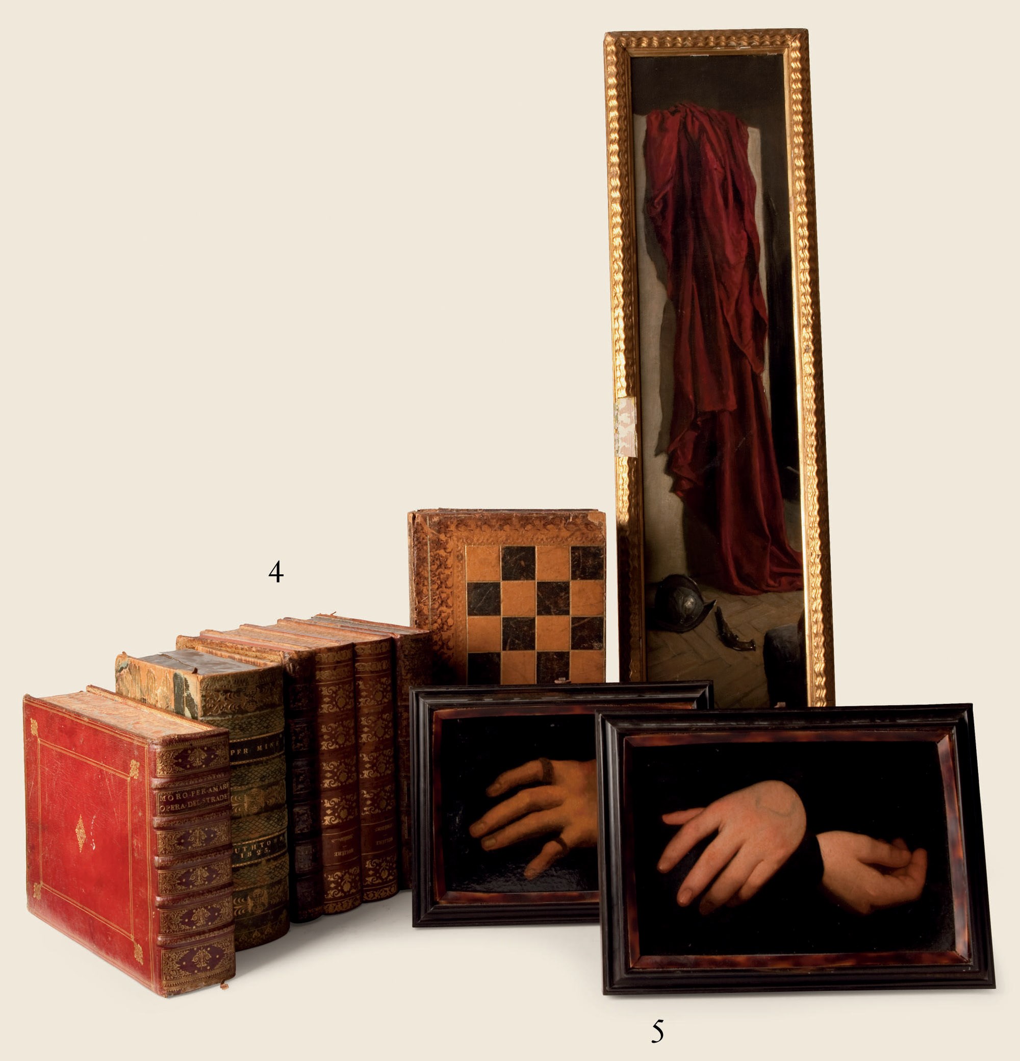 ENSEMBLE DE RELIURES FORMANT QUATRE COFFRETS
