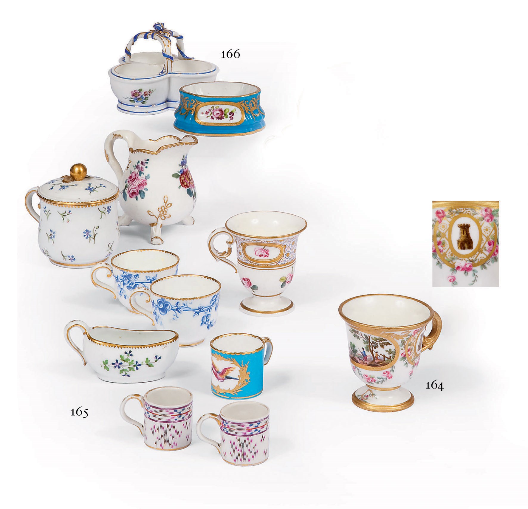 "SALIERE TRIPLE" EN PORCELAINE DE SEVRES DU XVIIIEME SIECLE