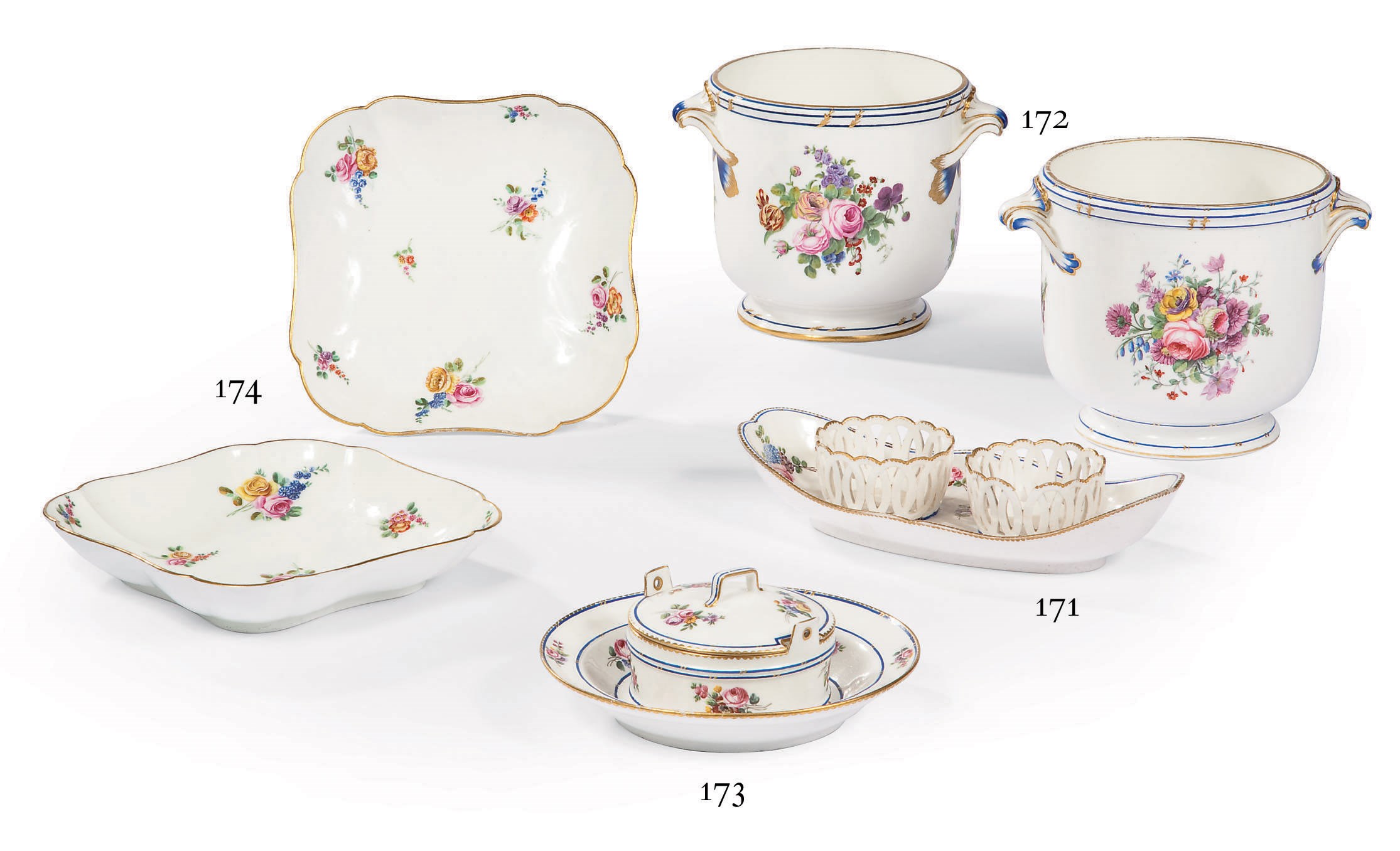 DEUX "SEAUX A DEMI-BOUTEILLE" EN PORCELAINE DE SEVRES DU XVIIIEME SIECLE