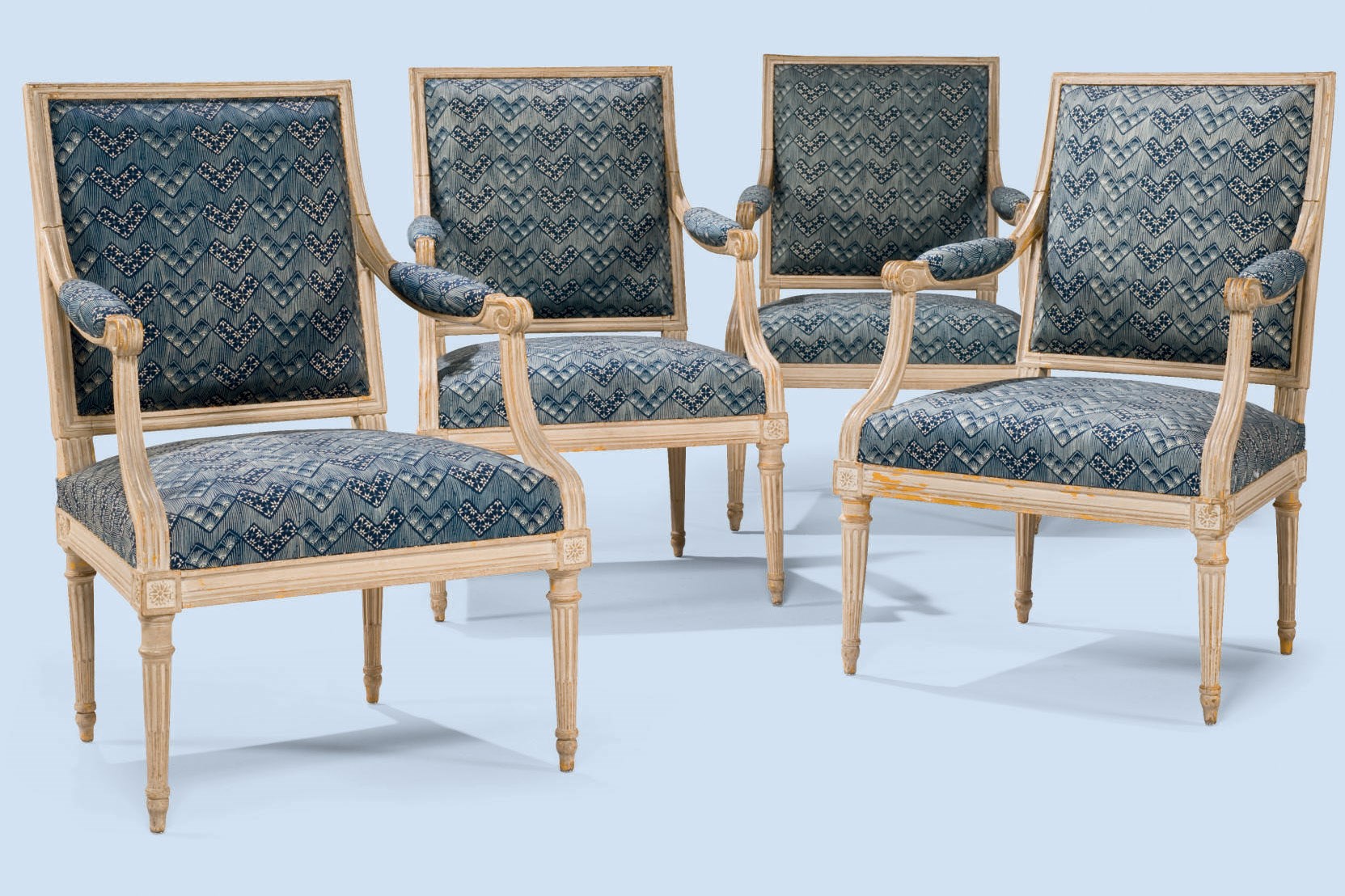 SUITE DE QUATRE FAUTEUILS A LA REINE D'EPOQUE LOUIS XVI