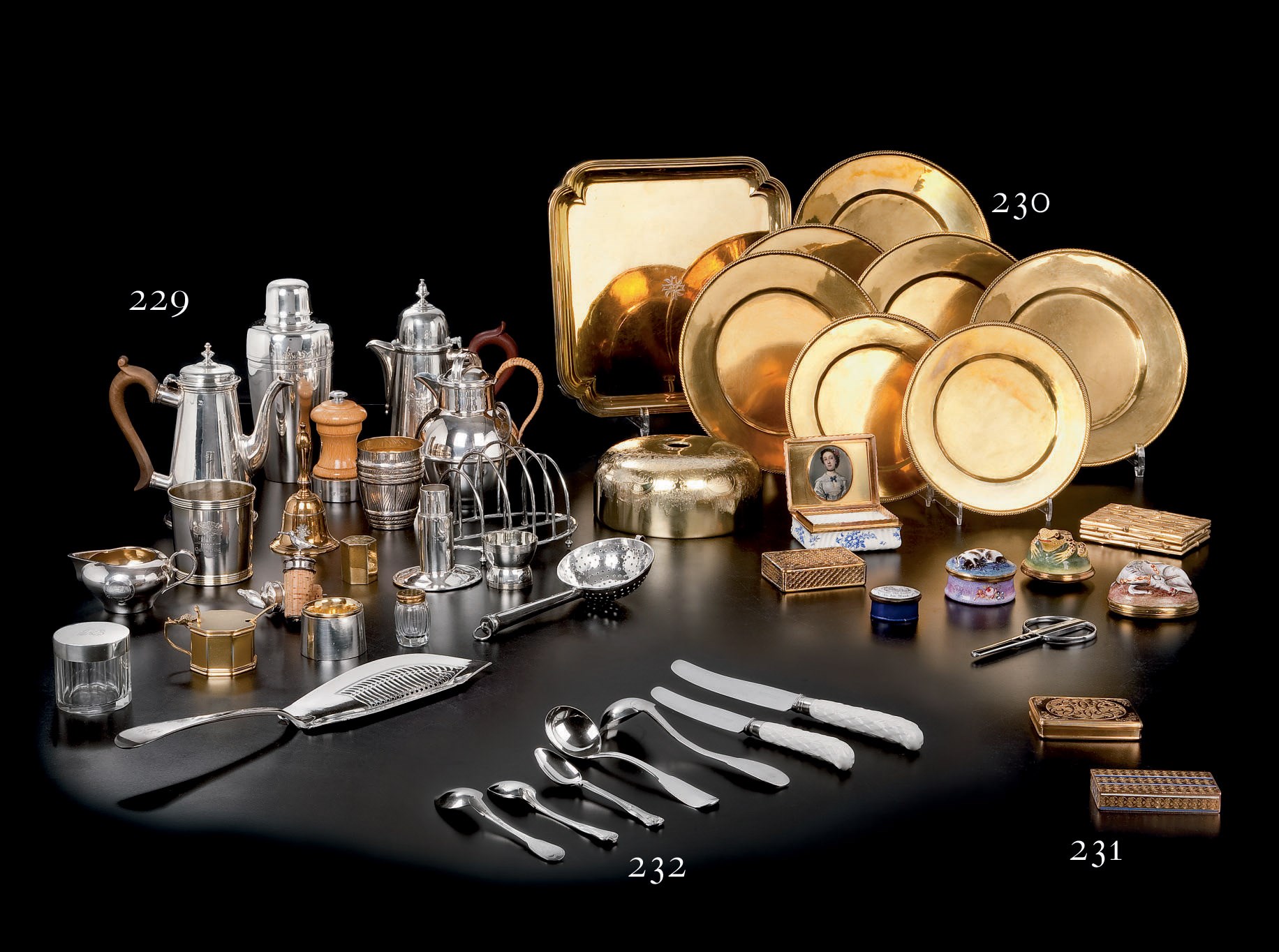 ENSEMBLE EN VERMEIL, METAL ET EMAIL