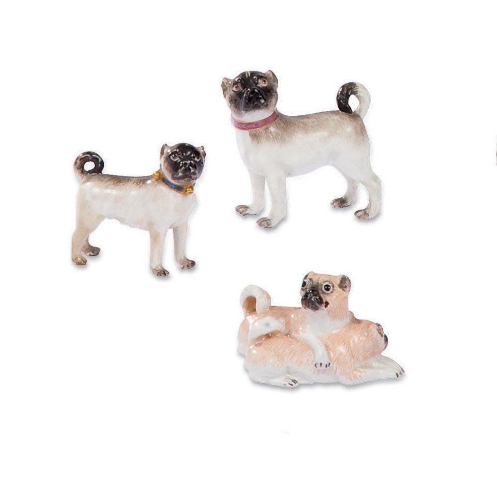 DEUX STATUETTES MINIATURES EN PORCELAINE DE MEISSEN DU XVIIIEME SIECLE