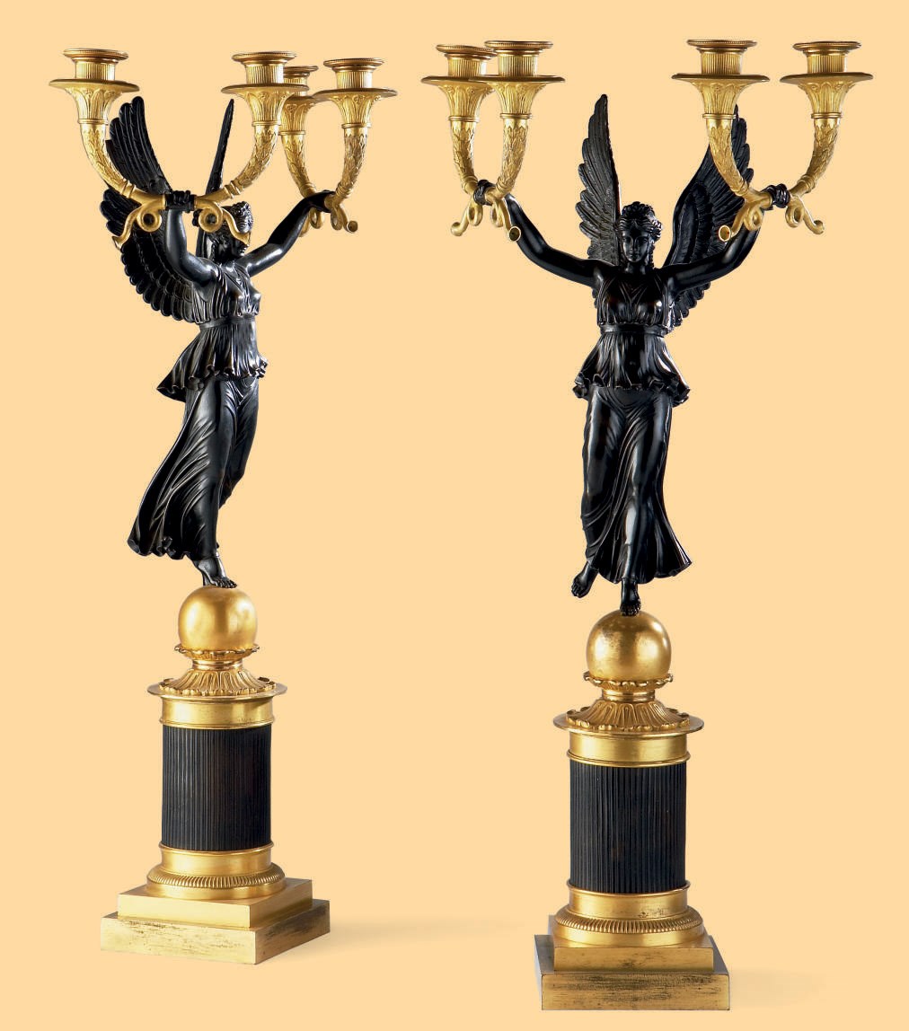 PAIRE DE CANDELABRES DE STYLE EMPIRE