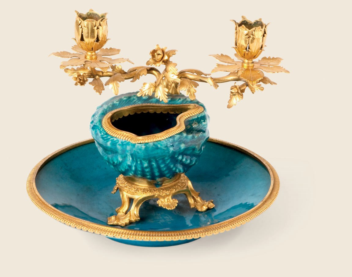 ENCRIER FORMANT CANDELABRE DE STYLE LOUIS XV