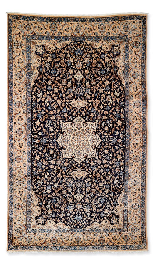 A fine part silk Nain small carpet