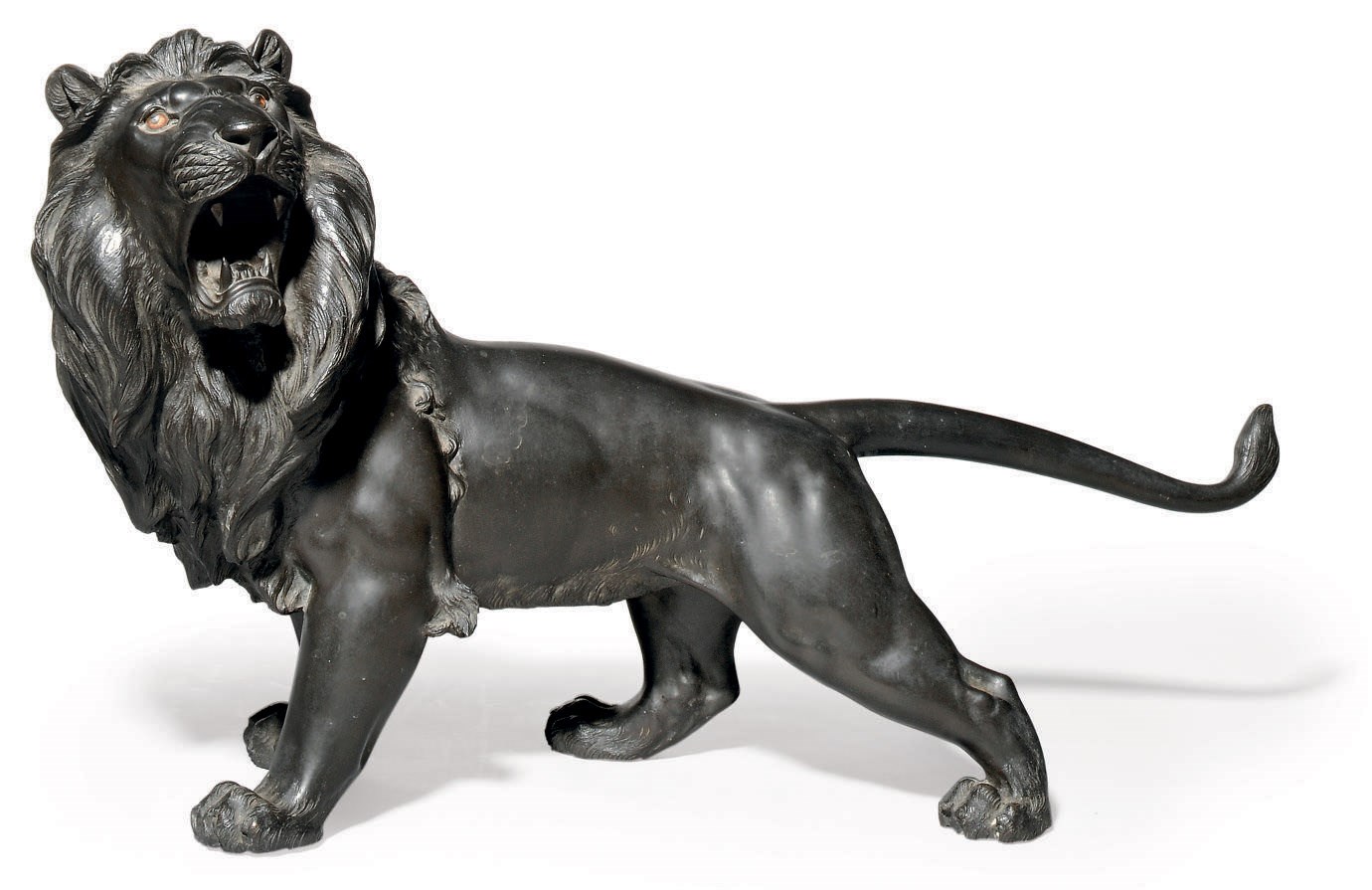 A LARGE JAPANESE BRONZE LION