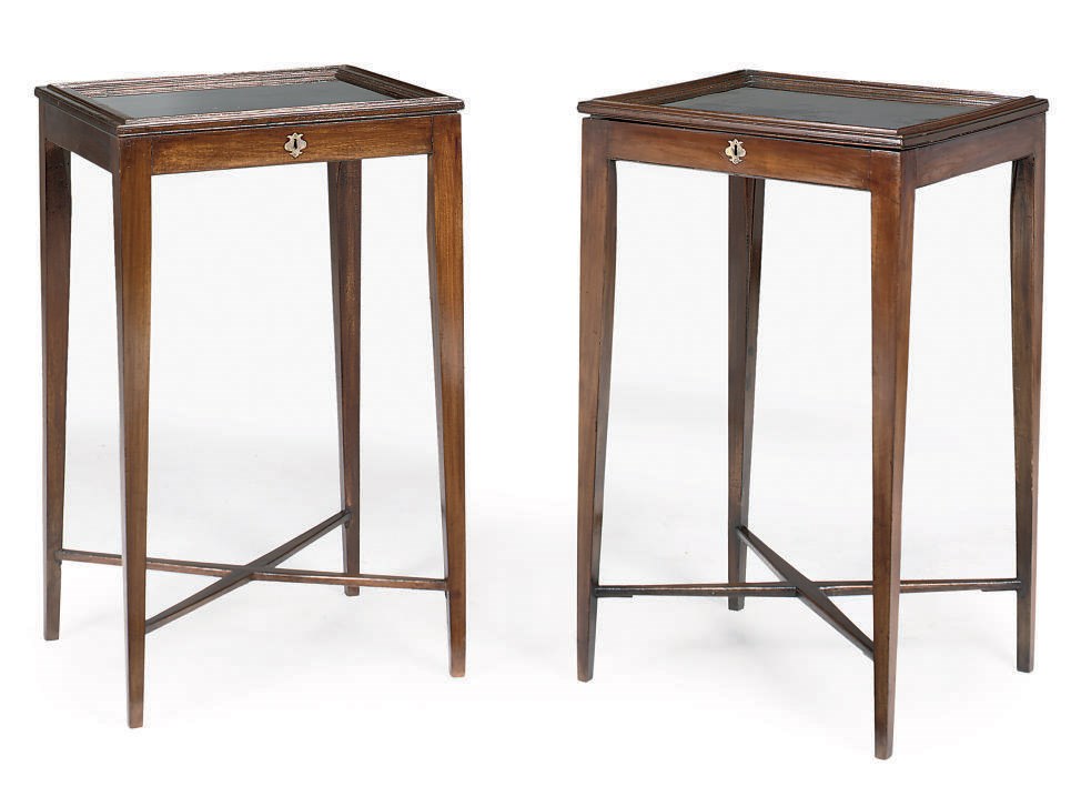 A MATCHED PAIR OF MAHOGANY BIJOUTERIE TABLES