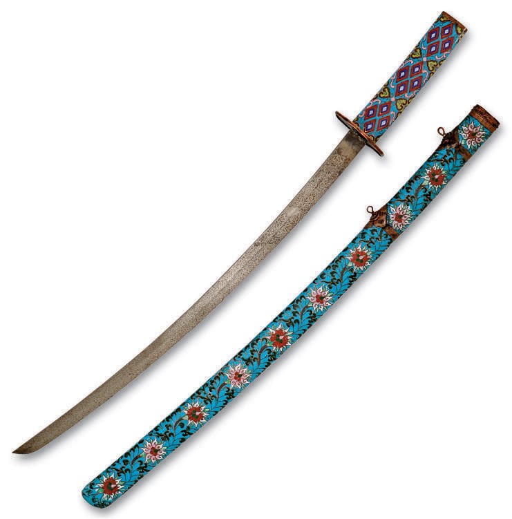 A CLOISONNÉ PRESENTATION SWORD