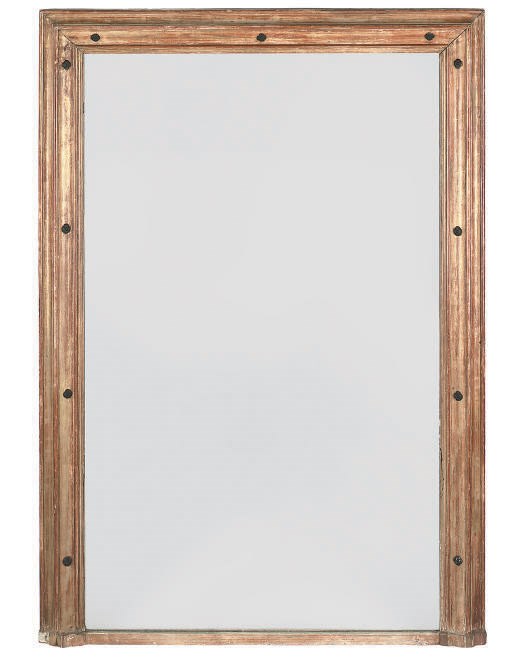 A FRENCH GILTWOOD AND COMPOSITION OVERMANTEL MIRROR