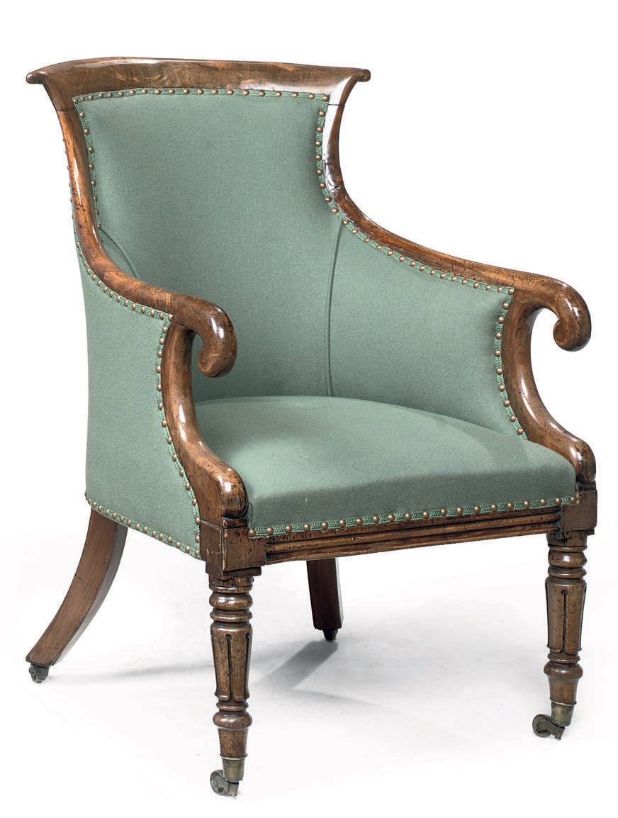A WILLIAM IV MAHOGANY BERGERE