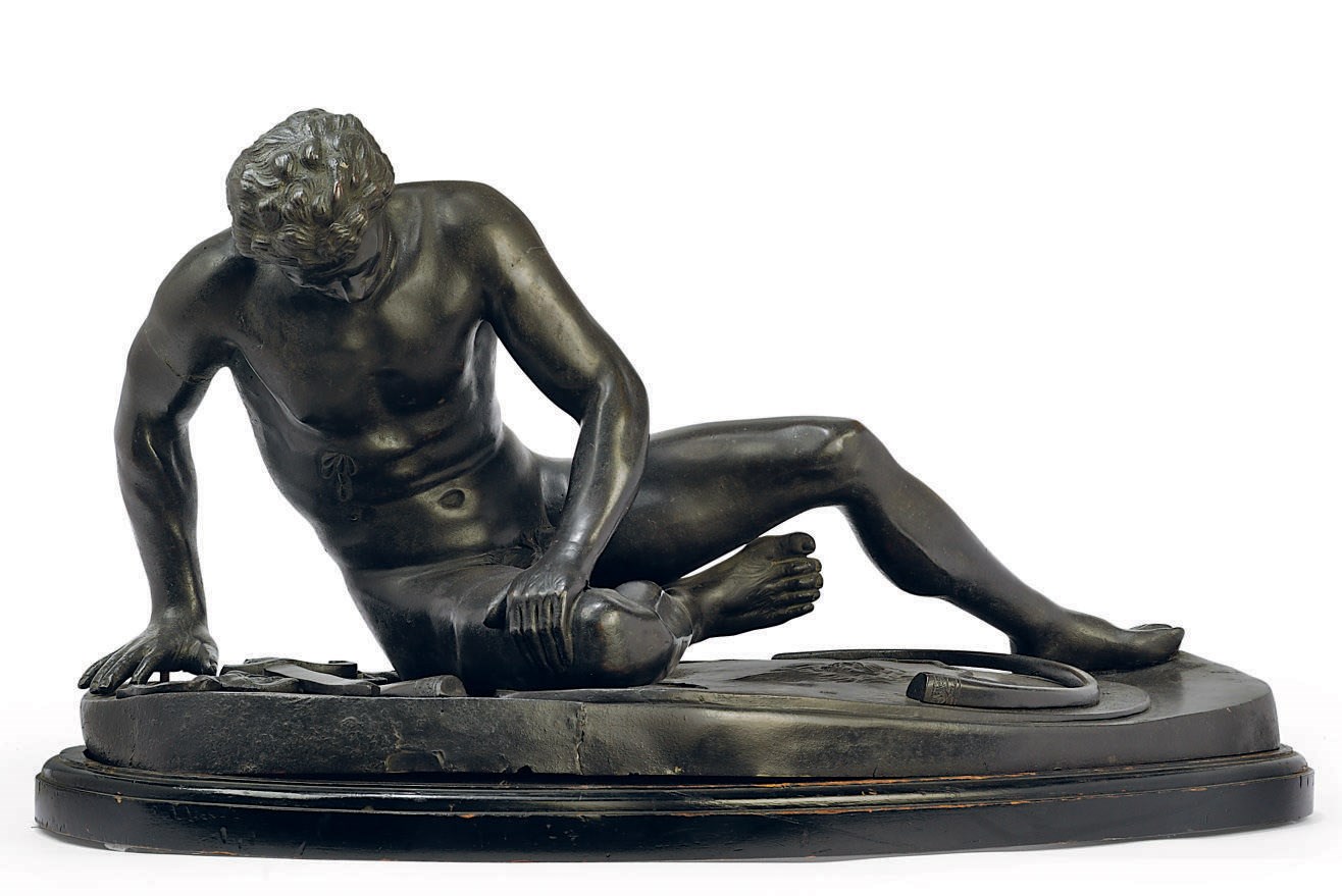 AN ITALIAN BRONZE MODEL OF THE DYING GAUL