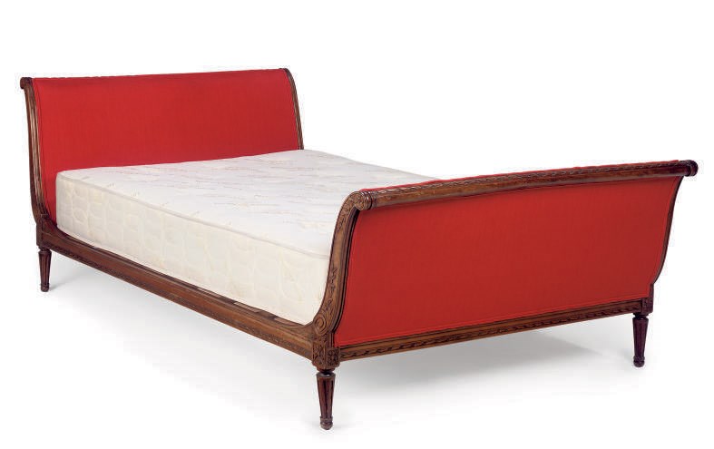 A FRENCH CARVED BEECH BED