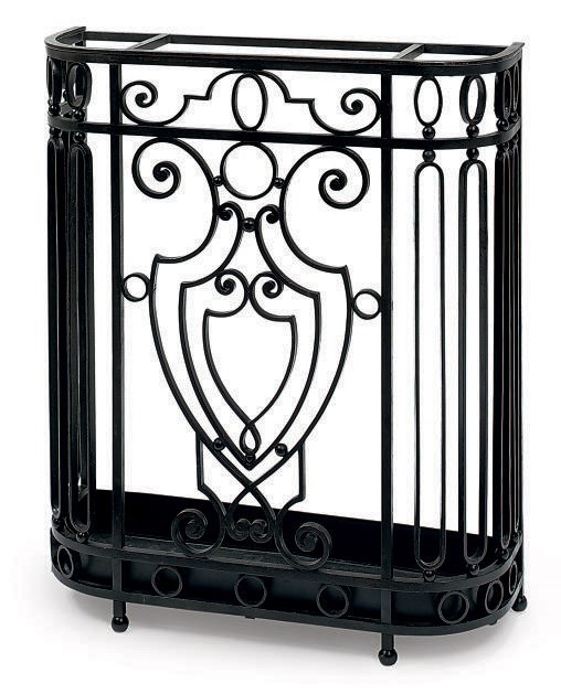 A BLACK PAINTED UMBRELLA STAND